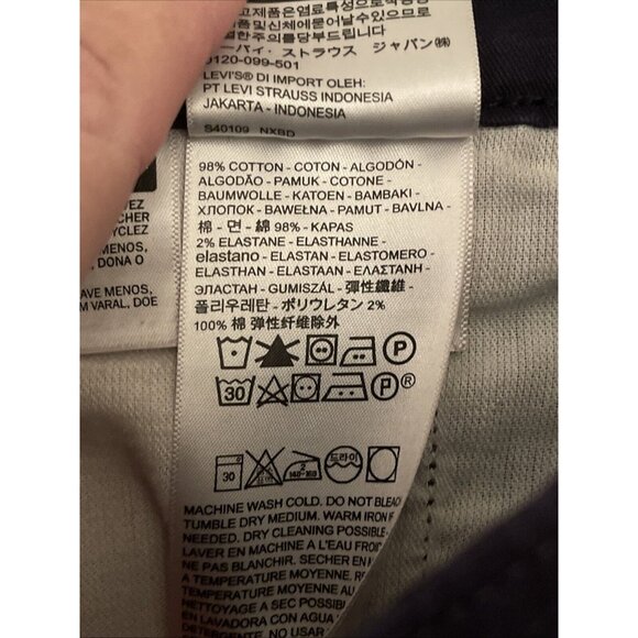 Levi Men's White Tab Slim Fit‎ Trouser Jean Pants Tapered Leg, 33x30 Navy Blue - Picture 5 of 16